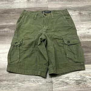 American Eagle Green Mens 30 Longboard Multi Pocket Workwear Hiking Cargo Shorts